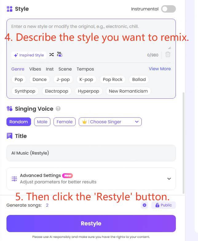 topmediai restyle step 4