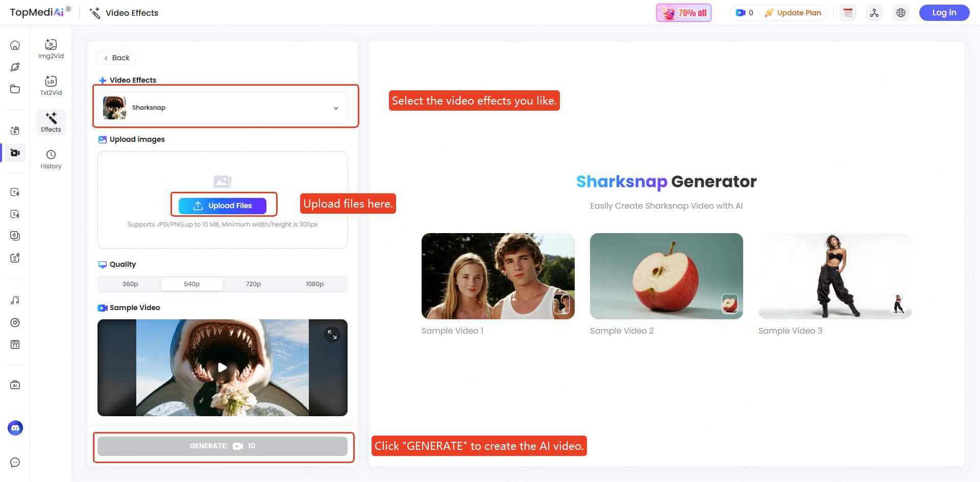 topmediai image to video effect