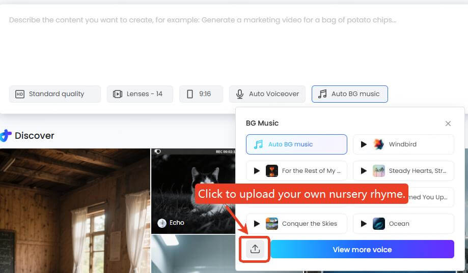 topmediai short video upload bg music