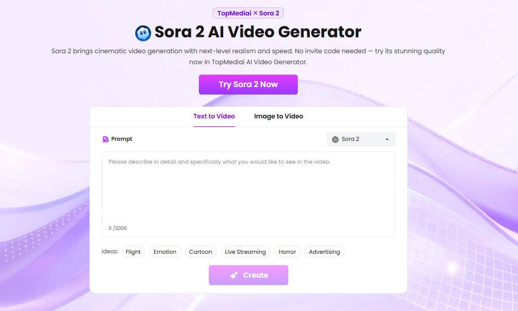 topmediai sora 2 model