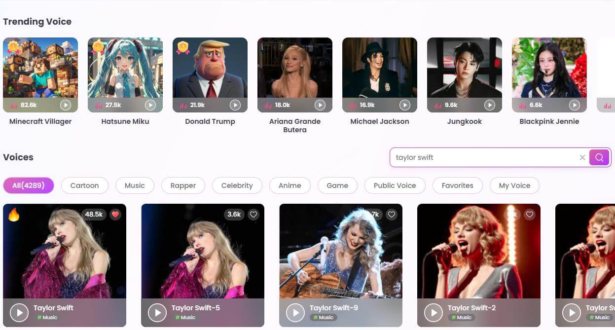 topmediai taylor swift ai cover