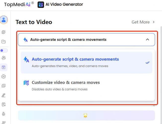 auto generate script and camera movements