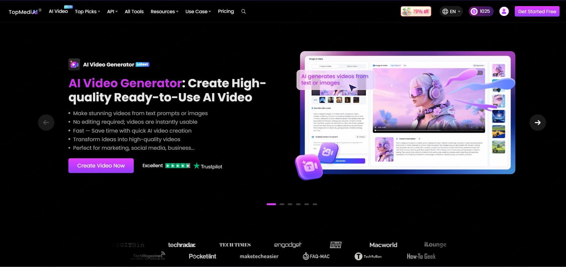 topmediai ai video generator