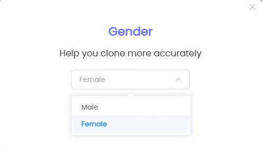 topmediai voic ecloning gender