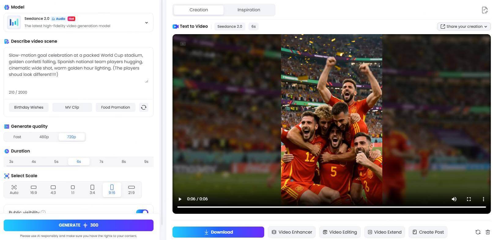 topmediai world cup ai video generator