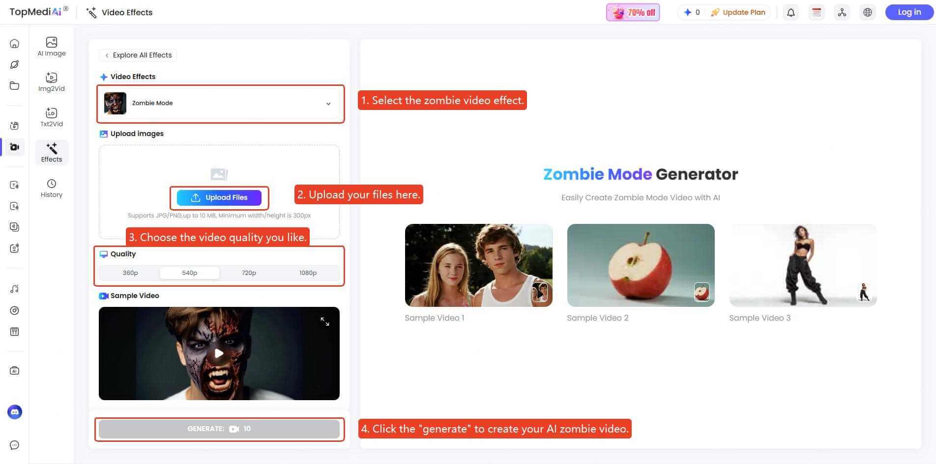 topmediai zombie mode generator
