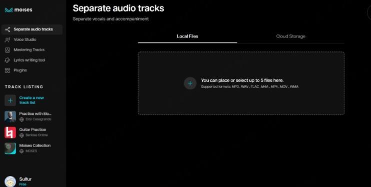 transcribe song lyrics step1 upload