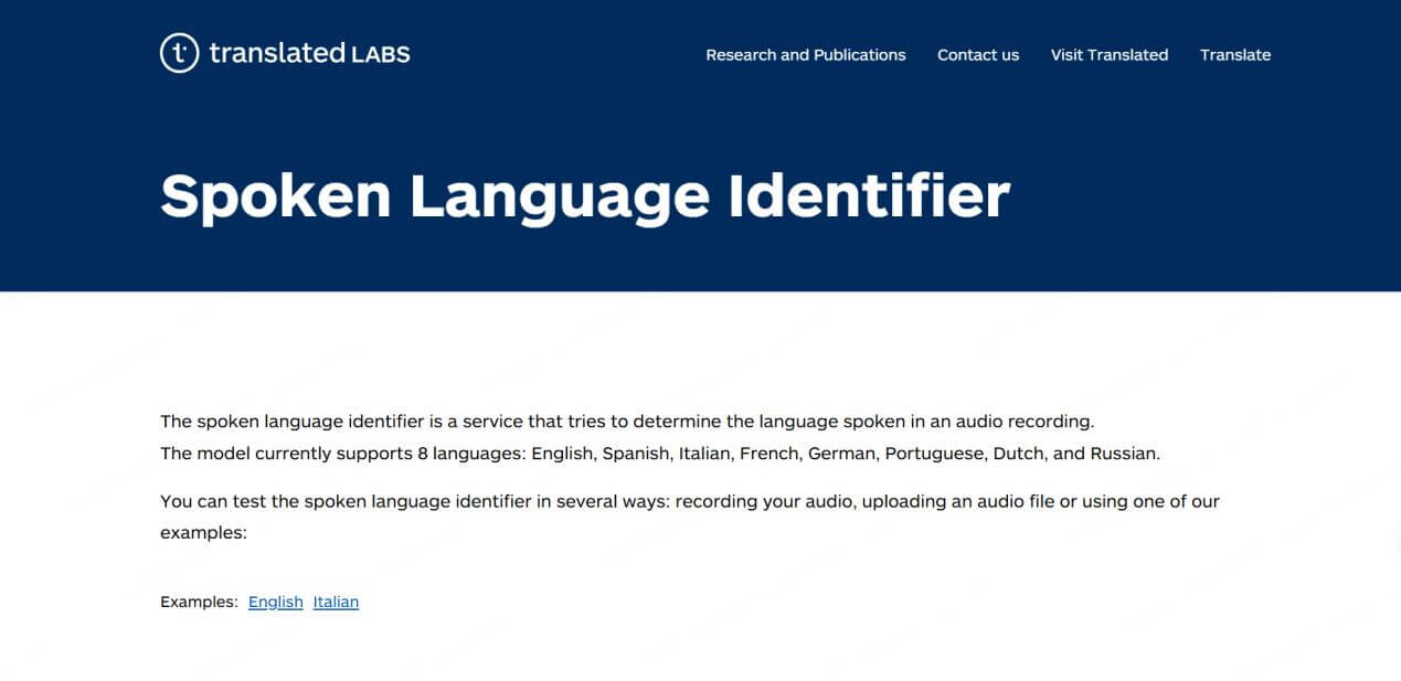 translated labs audio identification