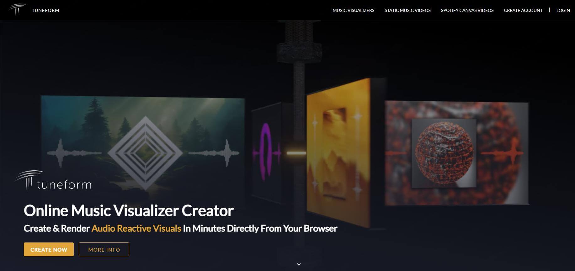 tuneform online music visualizer creator