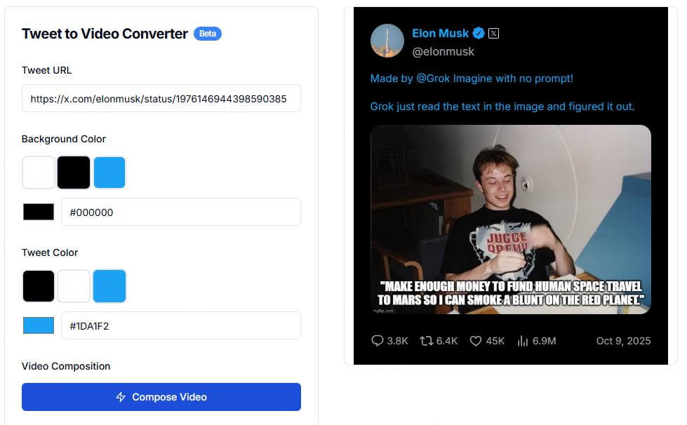 tweet to video twittershots