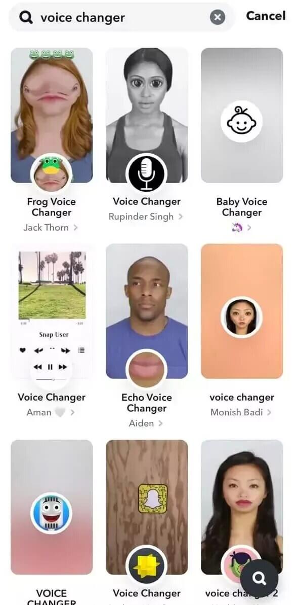 various voice filters on snapchat
