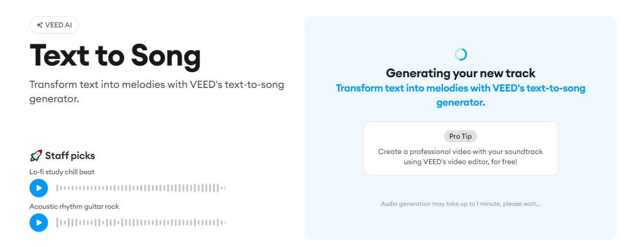 veed.io text to song