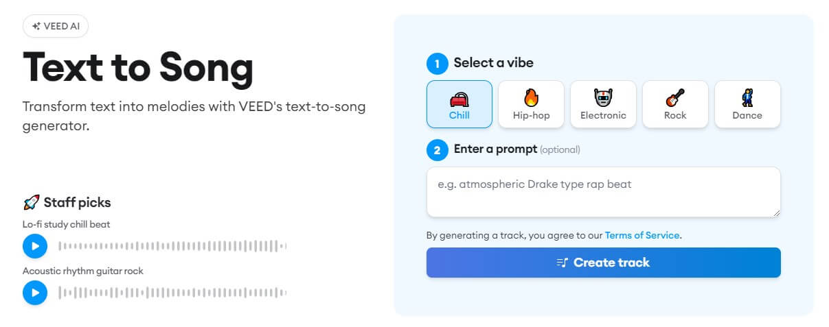 veed.io text to song