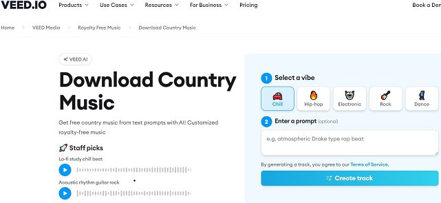 veed.io country music generator