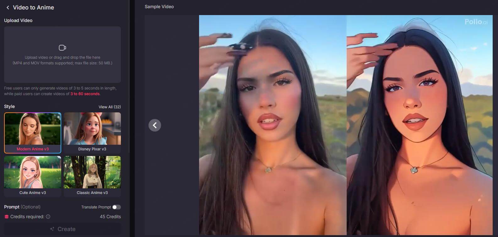 video to anime pollo ai