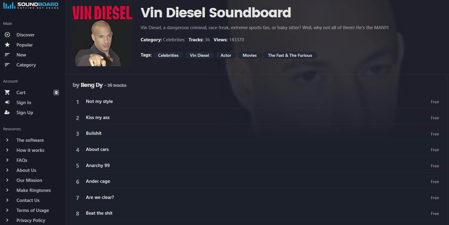 vin diesel voice soundboard