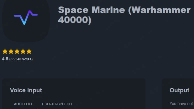 vocalize space marine ai voice