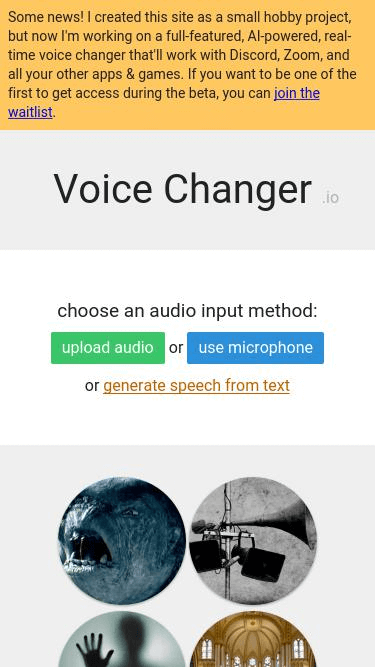 voice changer.io upload