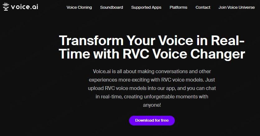 voice.ai rvc voice changer