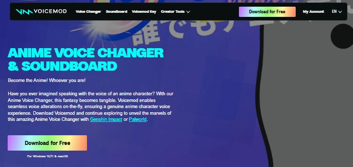 voicemod anime voice changer