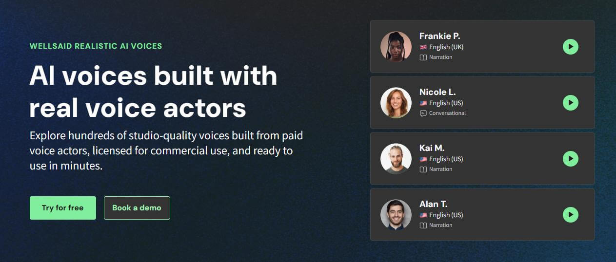 wellsaid ai voice generator