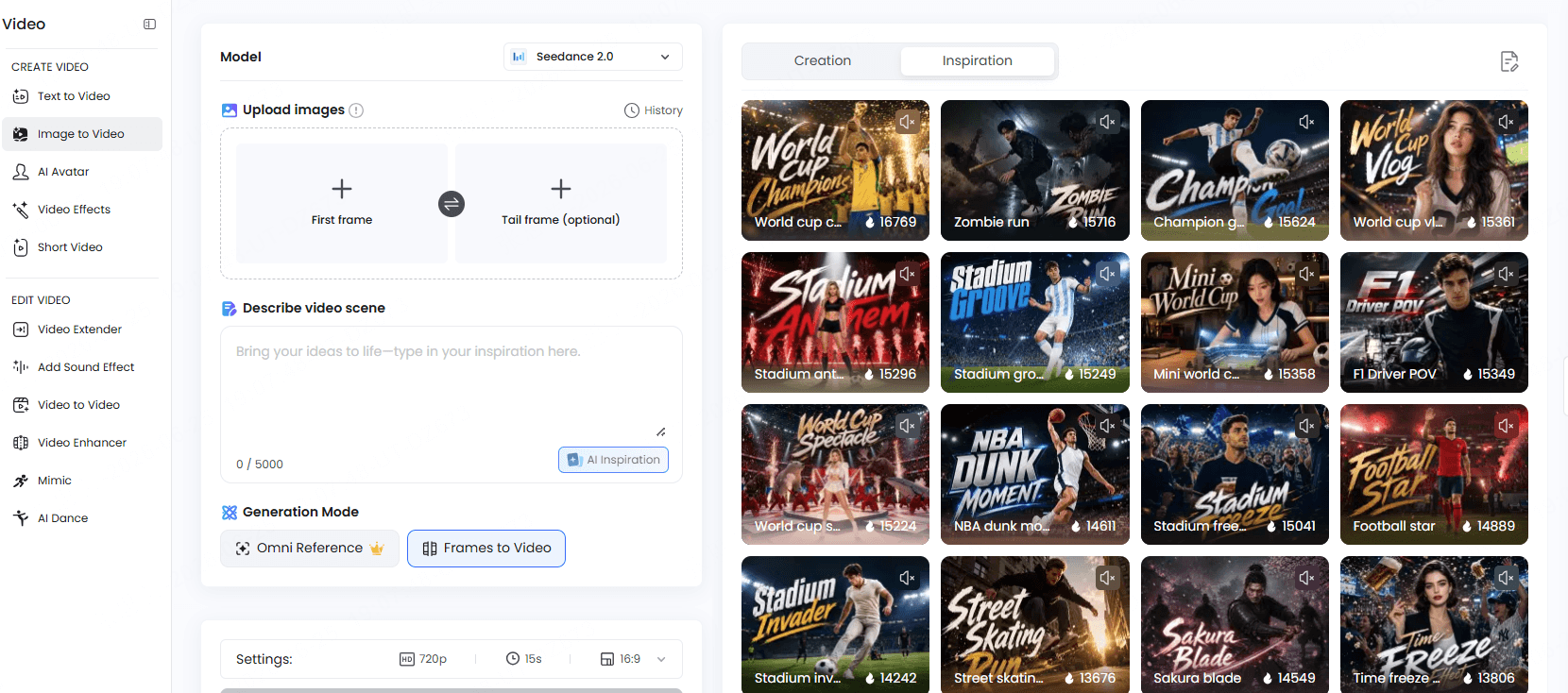 world cup ai video templates