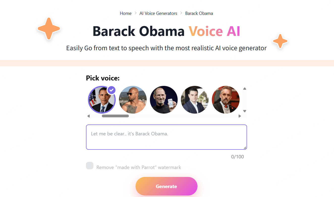 parrot ai obama voice generator