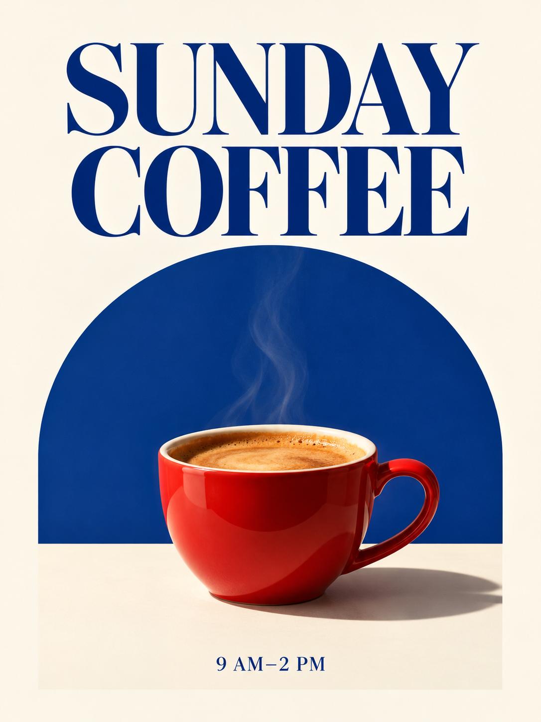 Coffee poster with short headline and clear typography
