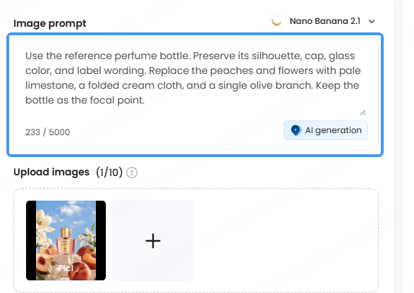 Enter image to image instructions for Nano Banana 2.1