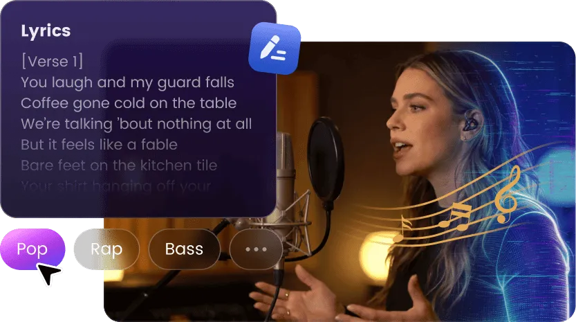 Songtexte mit KI in einen Song verwandeln und bearbeiten