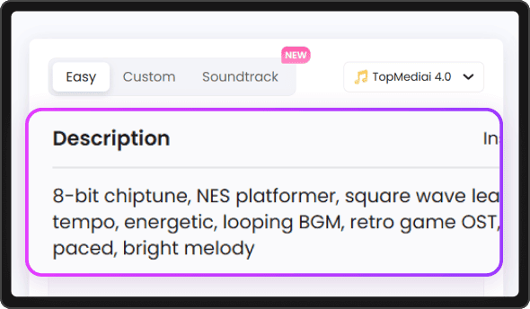 Enter your input to customize AI song