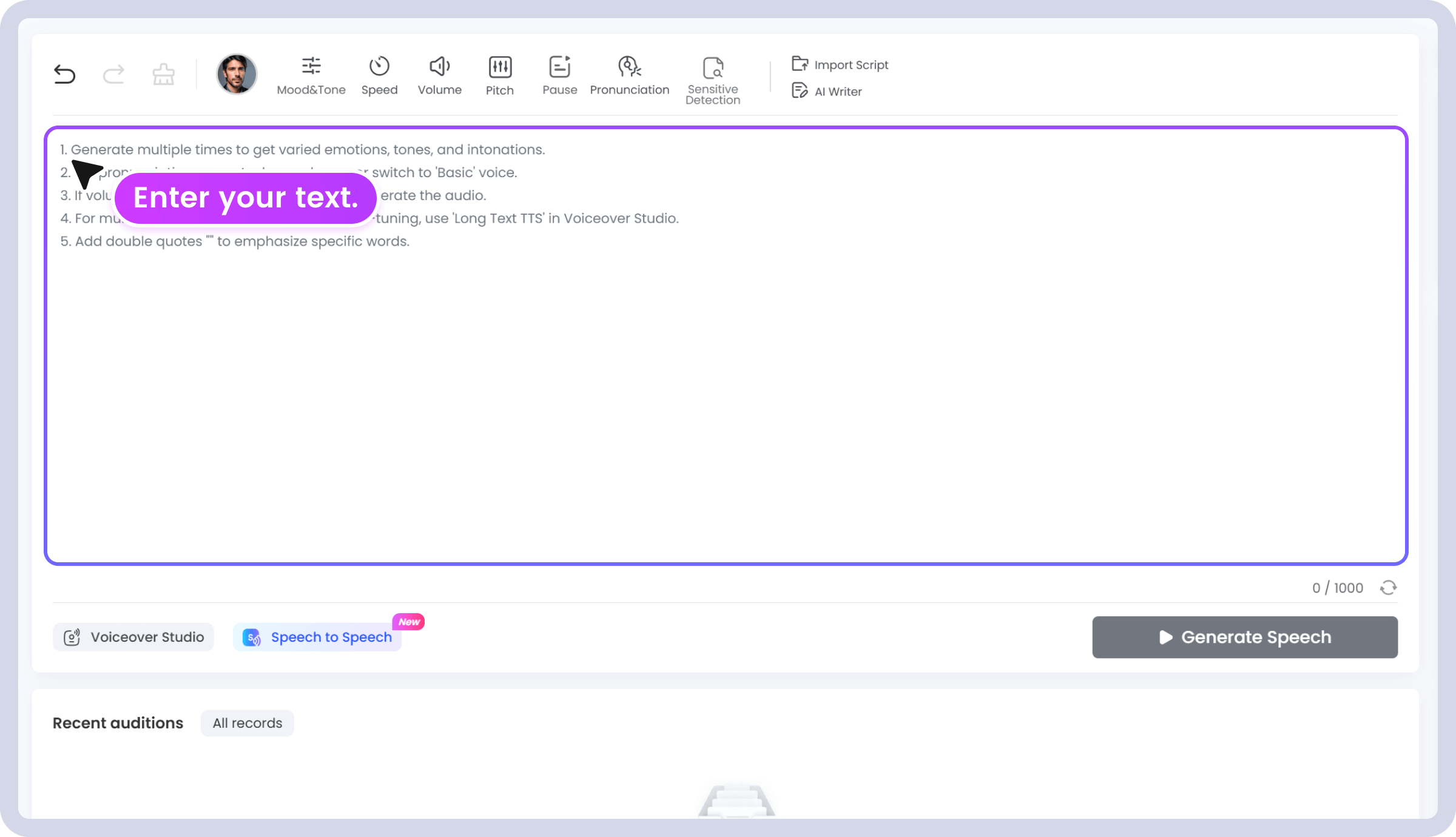 Step 1. Enter your text.