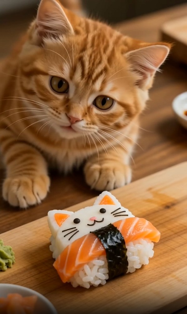 AI小猫がお料理する、かわいいキッチン動画