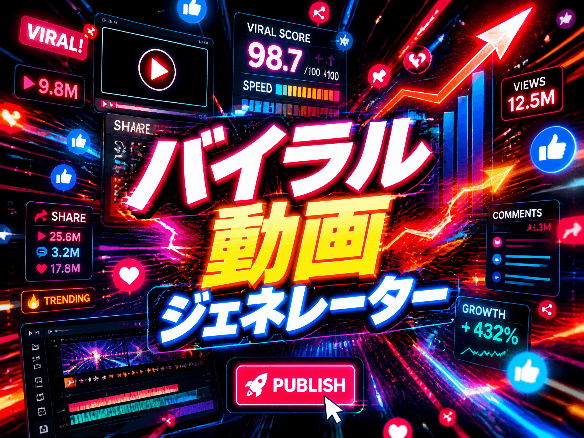 バイラル動画生成ツール：誰でも簡単に作れるバズコンテンツ