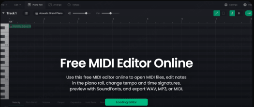 MIDI Editor OnlineでMIDIファイルを編集