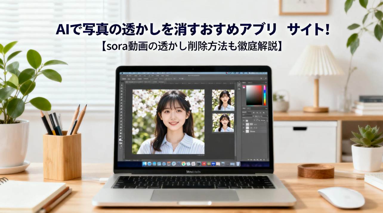 写真の透かしを消す