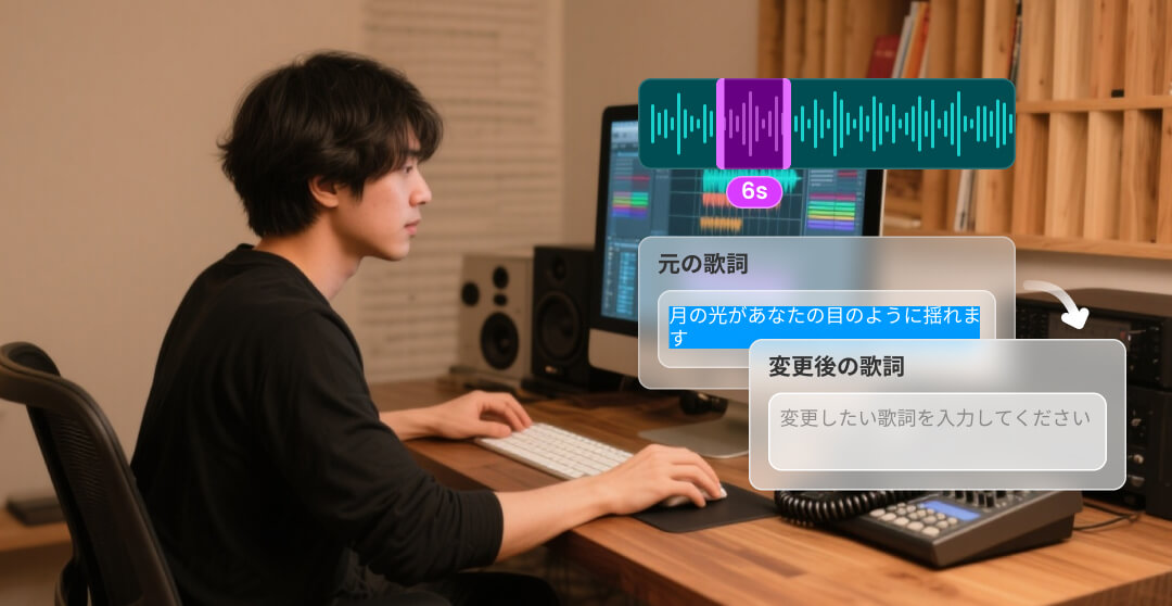 歌詞を編集して再生成