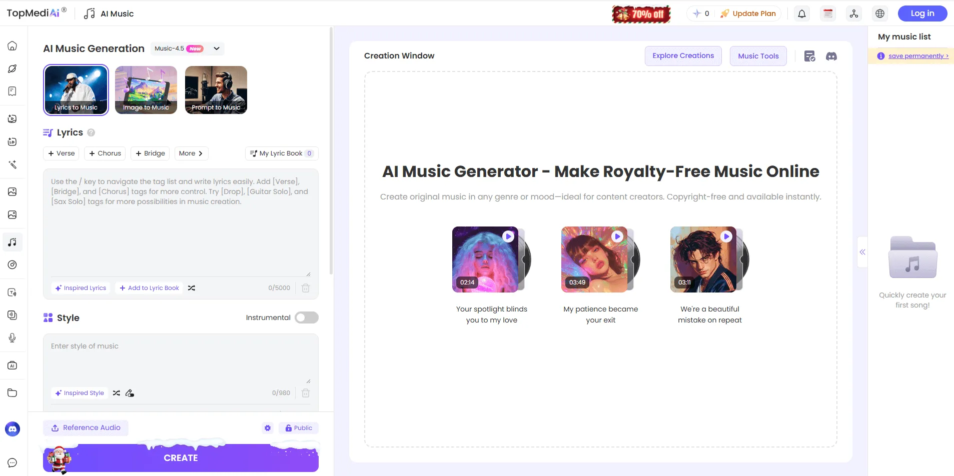 topmediaiai music generator