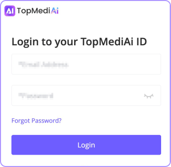 الخطوة ١: يُرجى تسجيل الدخول إلى مركز أعضاء TopMediAi