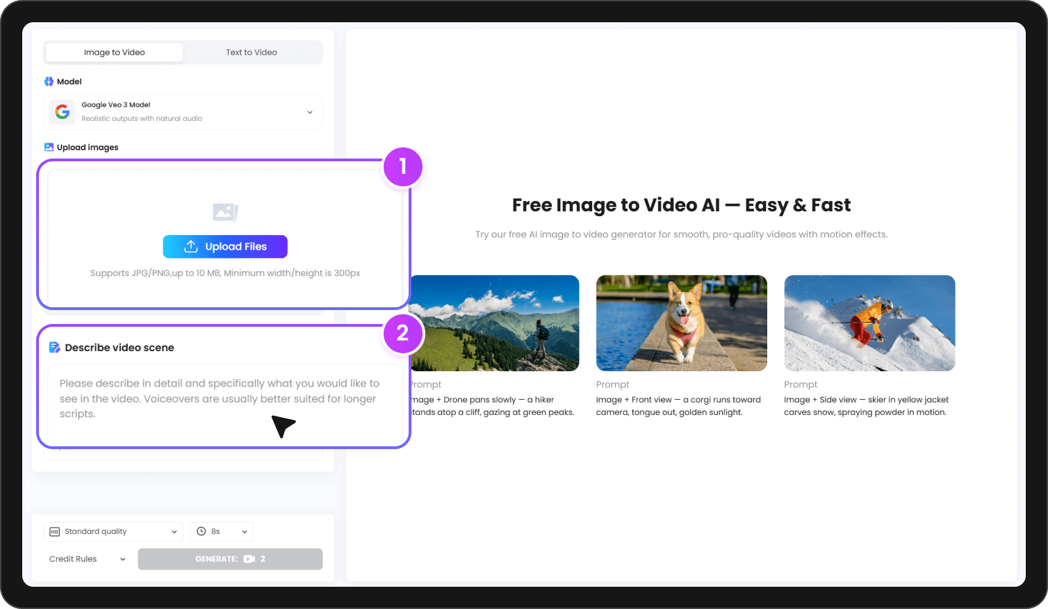 AI Video Generator Step 2