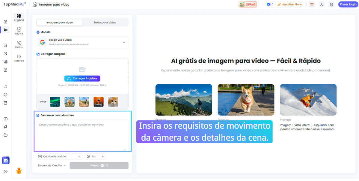 criar vídeo topmediai