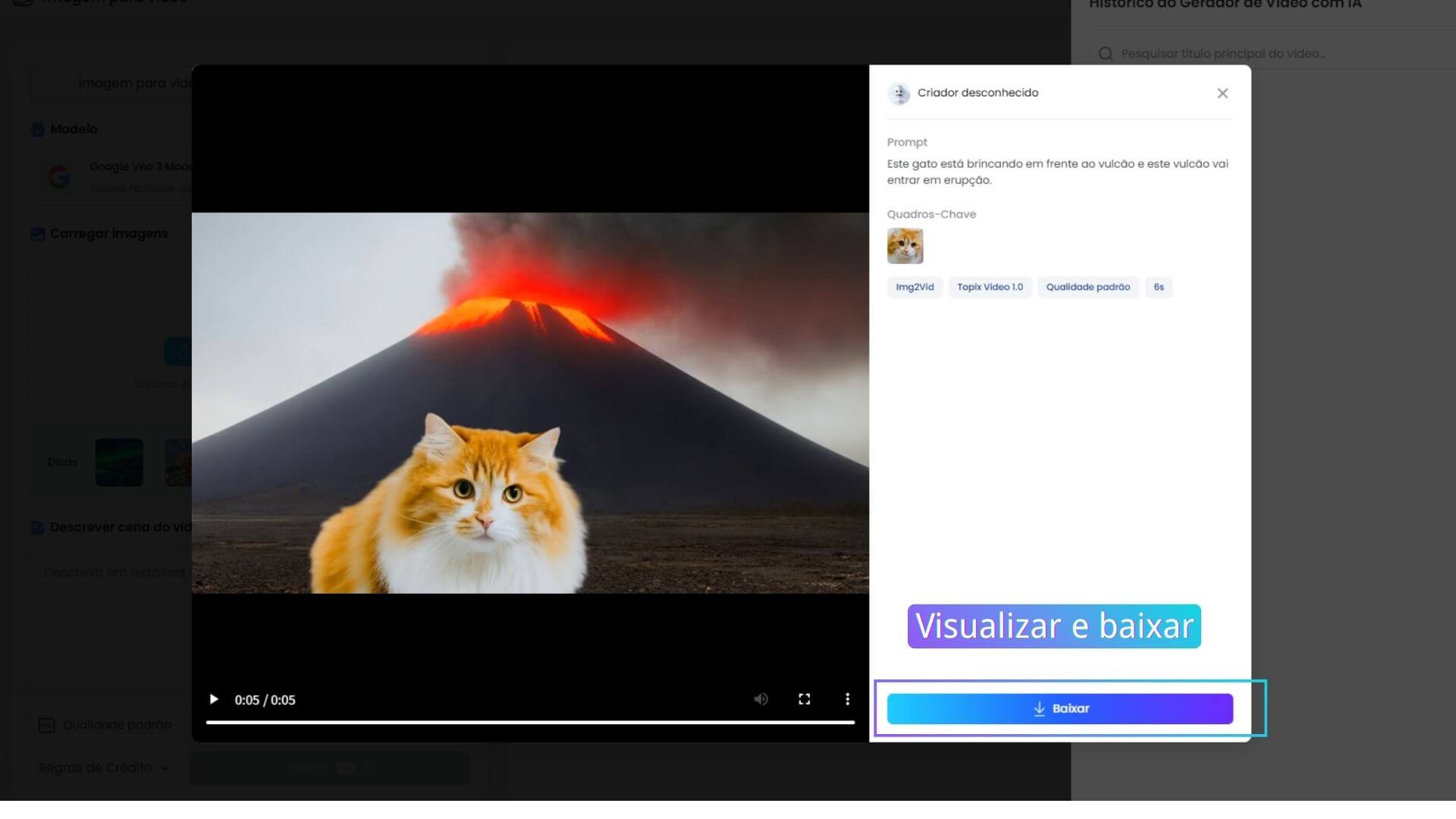 guia de texto para vídeo