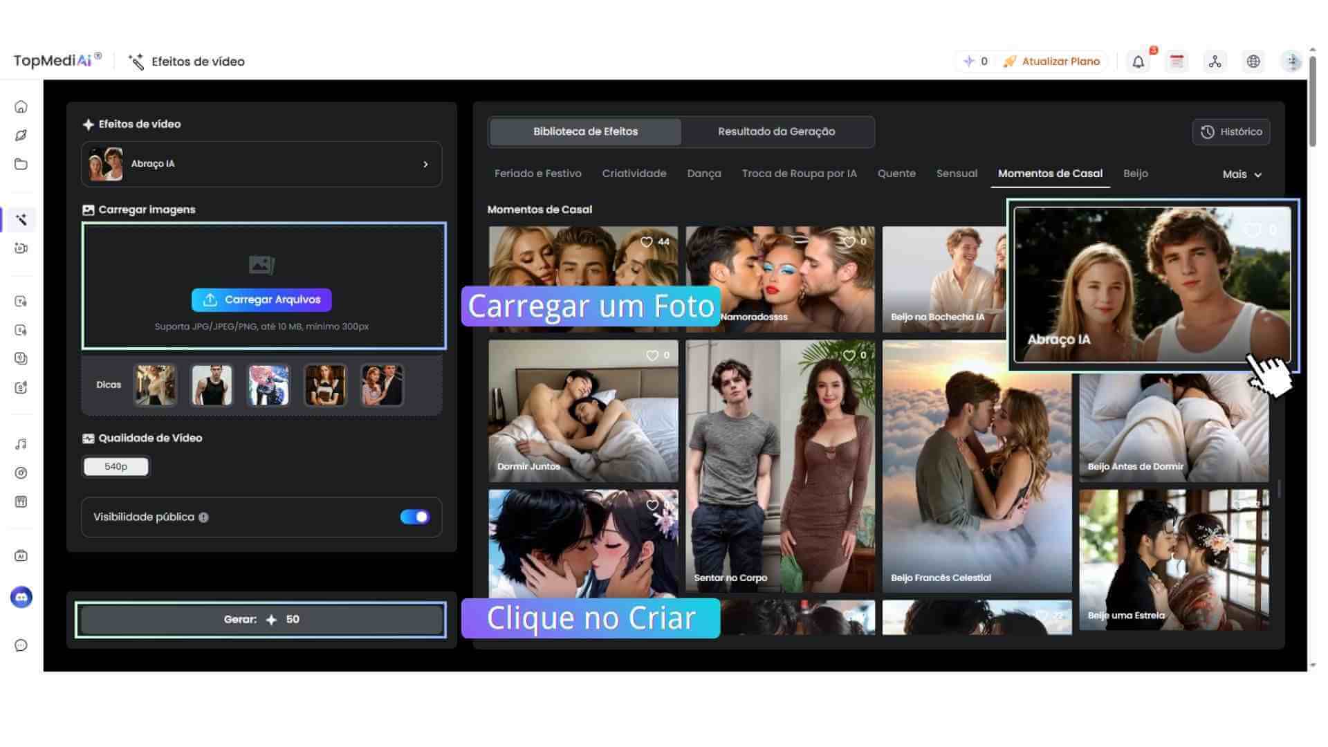 como fazer abraço ia