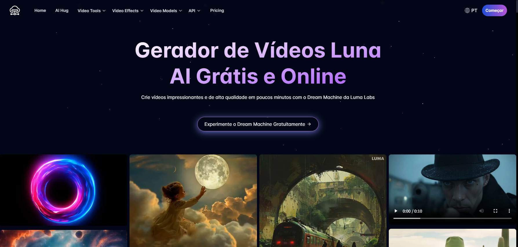 interface gerador de abraço luna