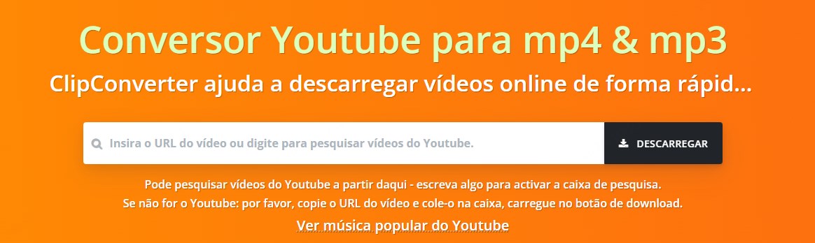 baixar musica do youtube para mp3 com clipconverter