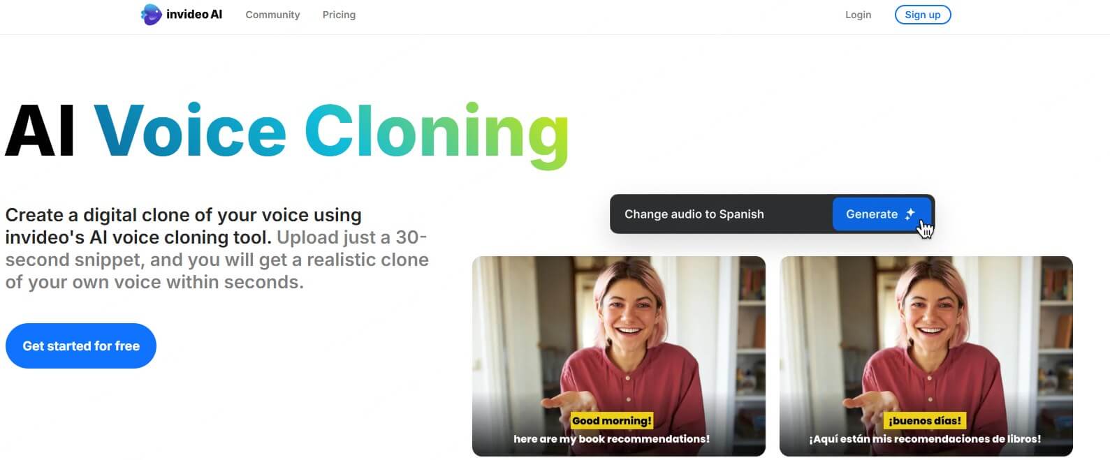 invideo ai clonador de voz ia gratuito