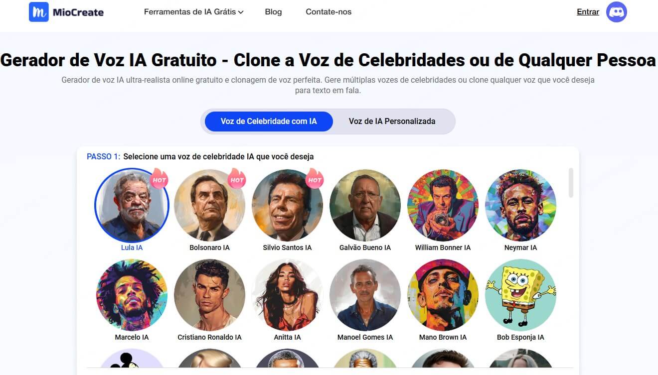 miocreate gerador de voz ia