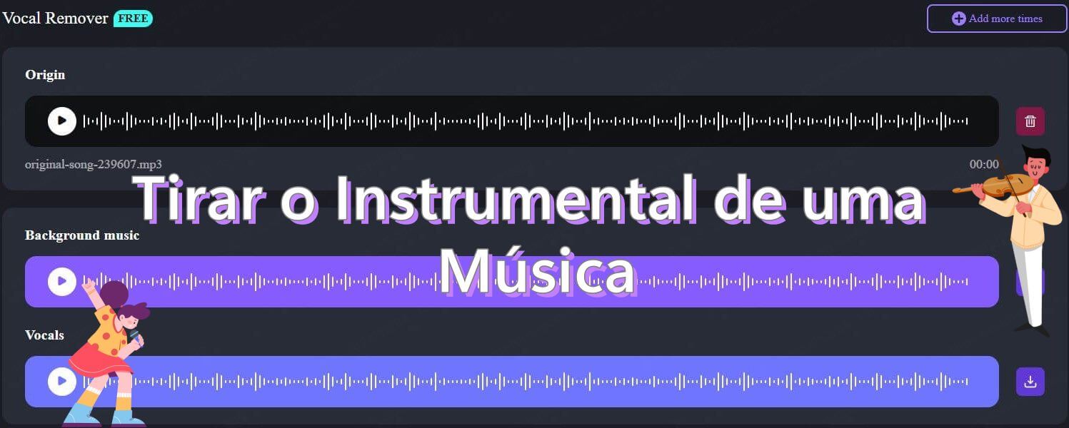 tirar instrumental da música