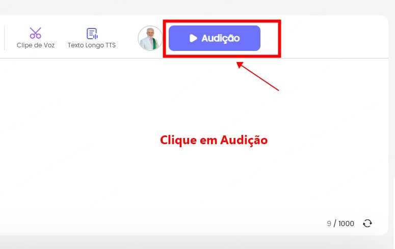 clique em audição para ouvir