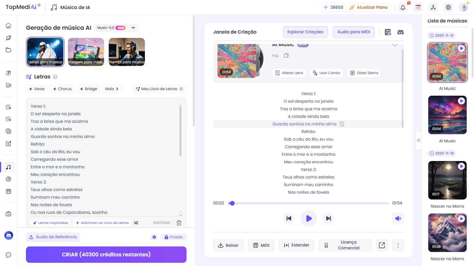 topmediai gerador de música ai transformar texto em música online grátis